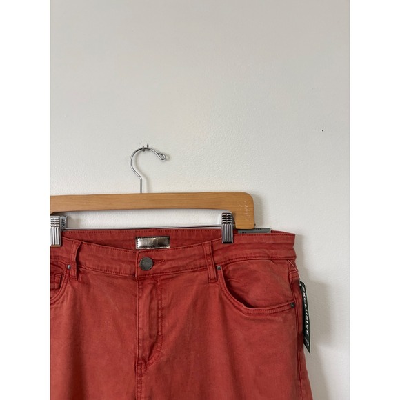 KUT From the Kloth Amy Crop Straight Leg Roll-Up Jeans – Burnt Orange – Size 16 - Picture 3 of 7